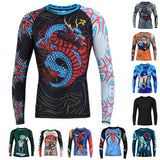 Roar BJJ Kids MMA Rash Guard Training No-Gi and Gi Jiu Jitsu Rashguard MMA Grappling Compression Shirts Wrestling (US Alpha Large Regular Dragon)